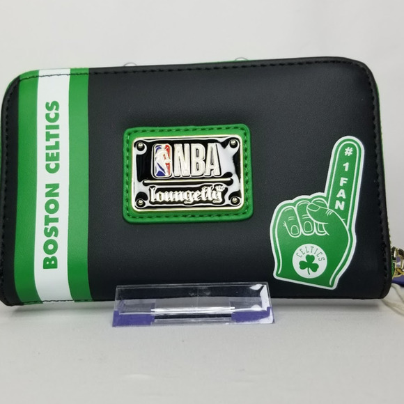 Loungefly NBA Boston Celtics Patch Icons Zip Around Wallet NWT - Picture 1 of 8
